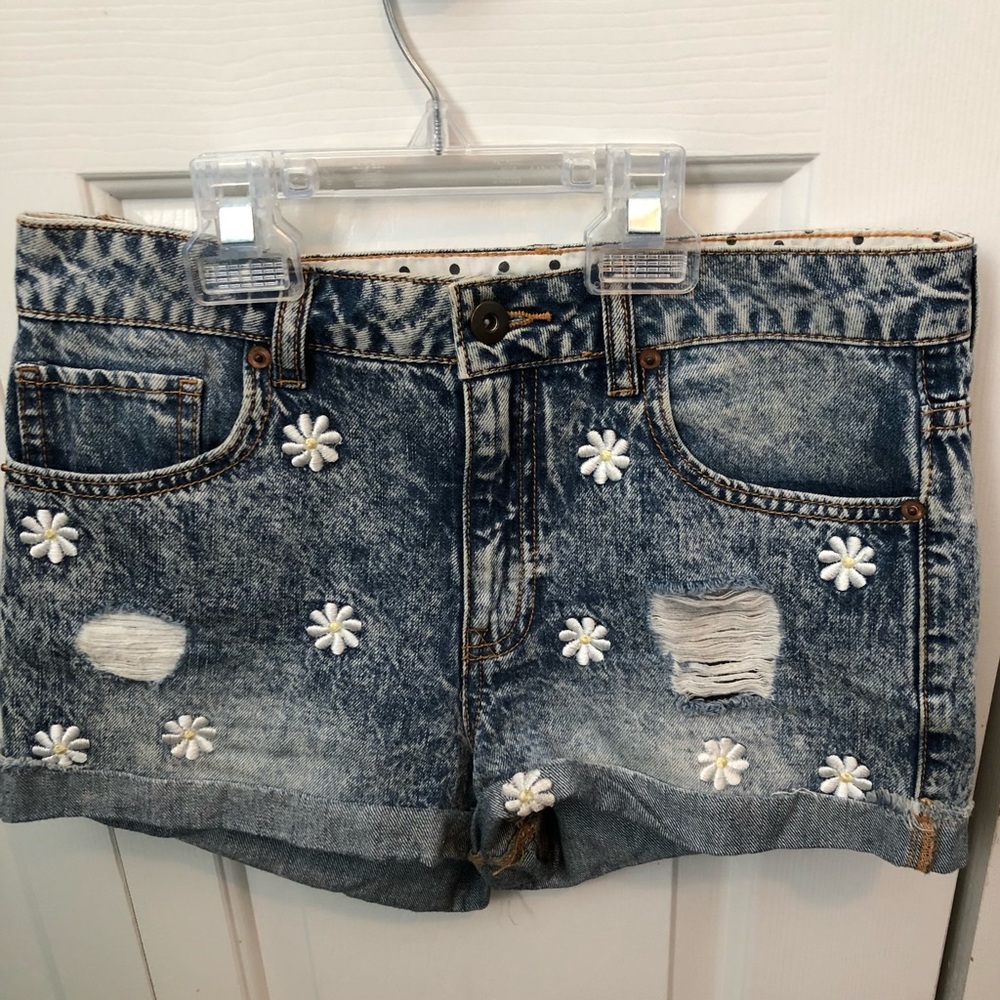 Forever 21 High Waisted Denim shorts with Flowers